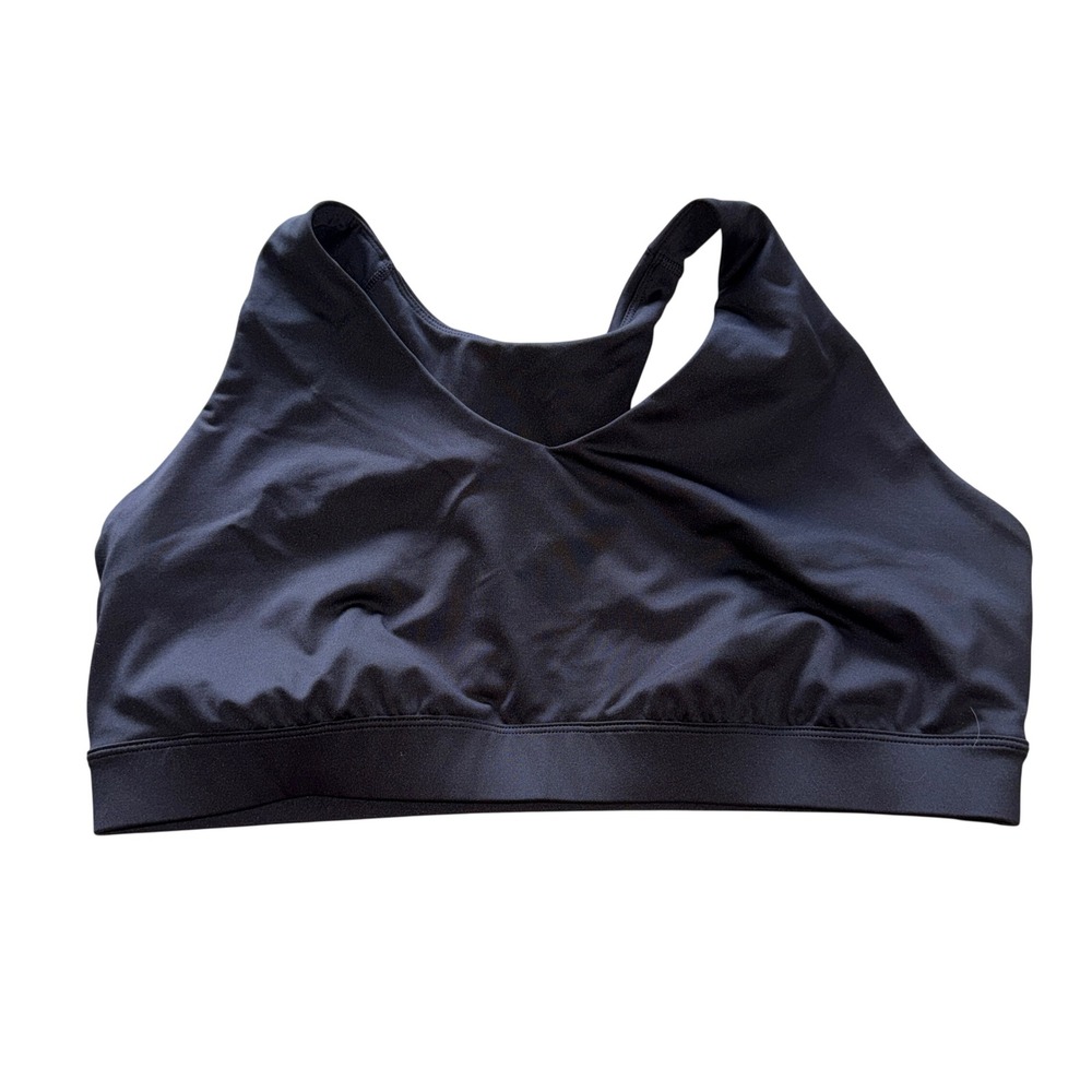 Tek Gear Sports Bra‎ 2X Black Racerback V-Neck Workout Plus Size Activewear
